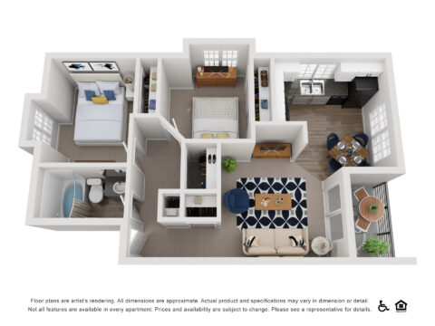 Aspen Two Bed 2 Bathroom Floorplan